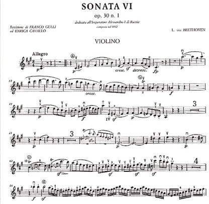 *OUT OF PRINT* Beethoven, L.van (Gulli): Sonata Op.30#1 in A major (violin & piano)
