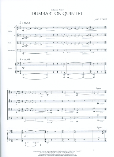 Tower, Joan: Dumbarton Quintet (for piano quintet)