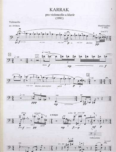 Kopelent, Marek: Karrak op. 9 (cello and piano) Barenreiter