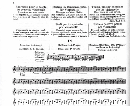 Sevcik, O.: Op.1 No.1 Thumb Position (Cello)