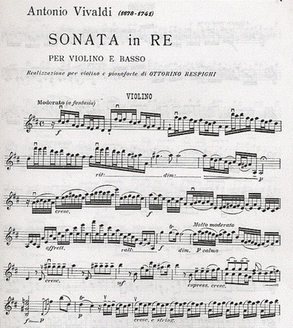 Vivaldi, A. (Respighi): Sonata in D RV10 (violin & piano)