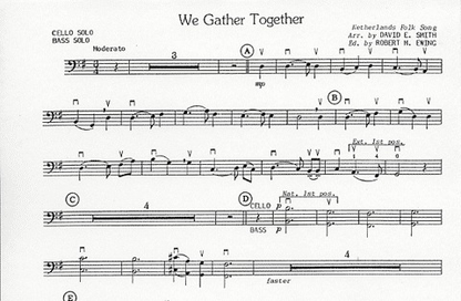 Smith, D.E.: We Gather Together (Cello & Piano)
