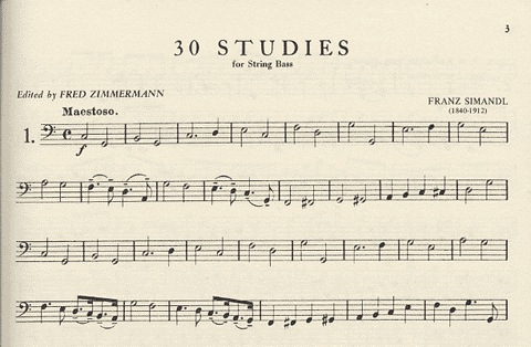 Simandl (Zimmerman): 30 Studies for the Development of Tone (bass)