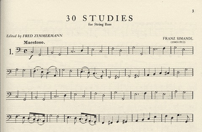 Simandl (Zimmerman): 30 Studies for the Development of Tone (bass)