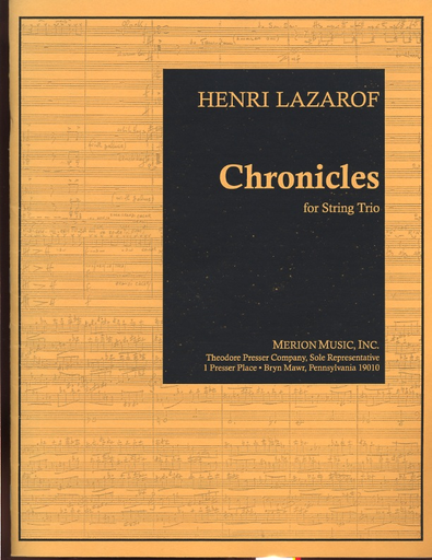 Lazarof, Henri: Chronicles (violin, viola, cello) score & parts