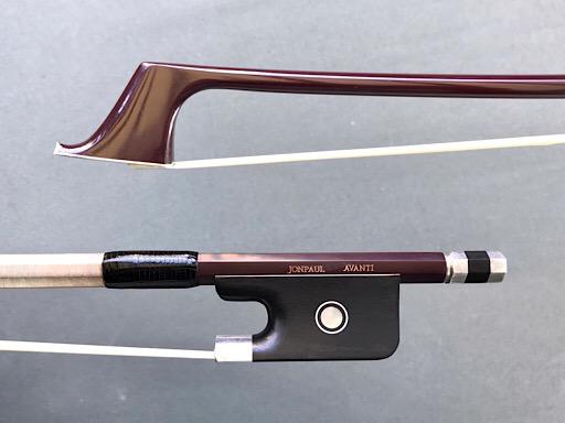 JonPaul AVANTI silver, burgundy carbon-fiber cello bow, USA