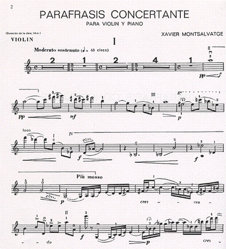 Montsalvatge, Xavier: Parafrasis Concertante (violin & piano)