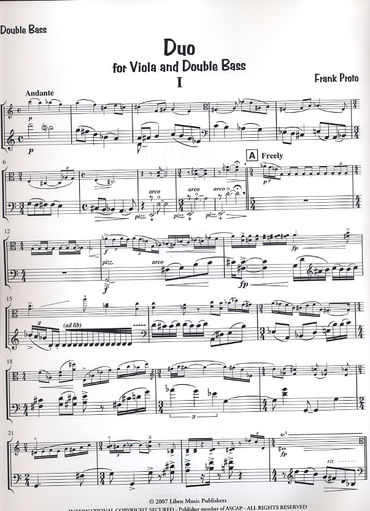 Proto, F.: Duo (Viola & Double Bass)
