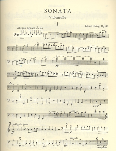 Grieg, Edvard: Sonata Op.36 in A minor (cello & piano)
