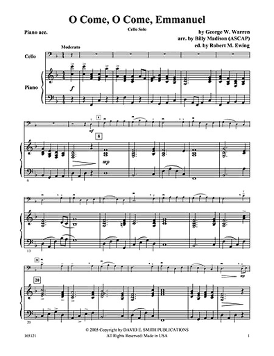 Madison, Billy: O Come, O Come, Emmanuel (cello & piano)