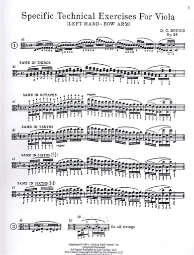 Dounis: Specific Technical Exercises, Left Hand-Bow Arm for Viola