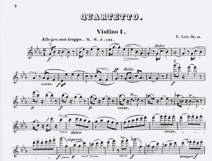 Lalo, Edouard: Quartet in Eb Op. 19 (string quartet) parts