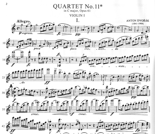 Dvorak, Antonin: Quartet No. 11 in C major, Opus 61