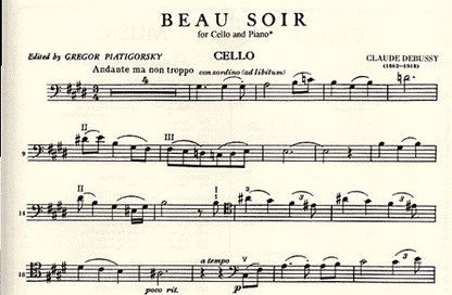 Debussy, Claude (Piatigorsky): Beau Soir (cello & piano)
