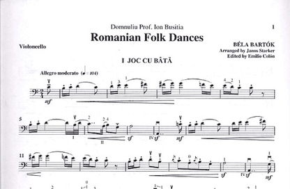 Bartok, Bela (Starker): Romanian Folk Dances (cello & piano)