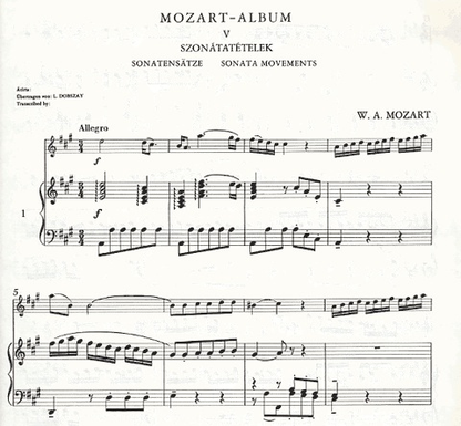 Mozart, W.A. (Dobszay): Mozart Album Sonata Movements (violin & piano)