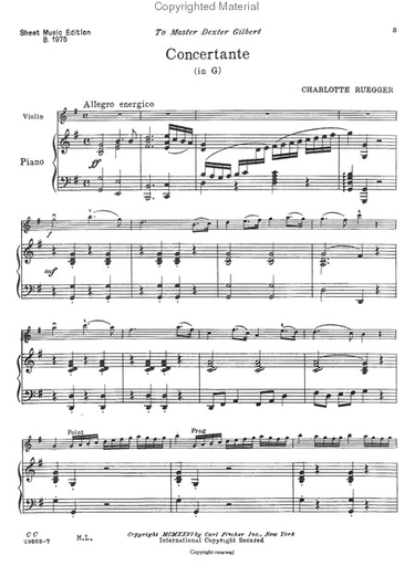 Ruegger, Charlotte: Concertante in G (violin & piano)