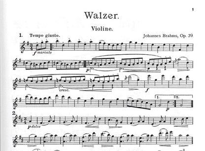 Brahms, Johannes (Klengel): Waltzes Op.39 (violin & piano)