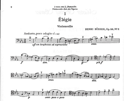 Busser, Henri: Three Pieces Op.52 (cello & piano)