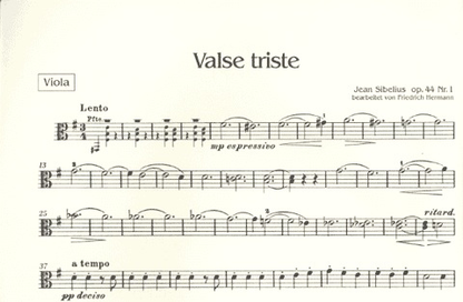 Sibelius, Jean: Valse Triste (viola & piano)
