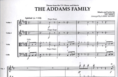 Mizzy, Vic: The Addams Family-Pops for String Quartet (score and parts)