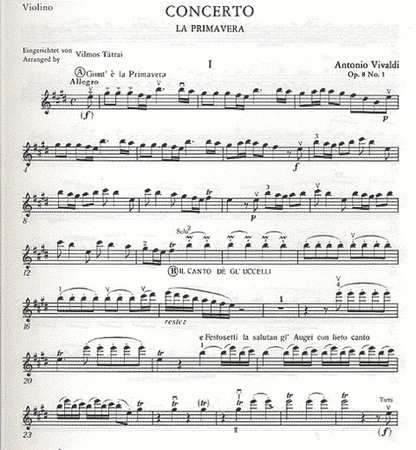 Vivaldi, A.: ''Spring: from 4 Seasons (violin & piano)