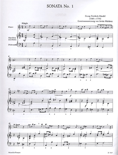 Handel, G.F.: 3 Sonate for flute, cello, piano