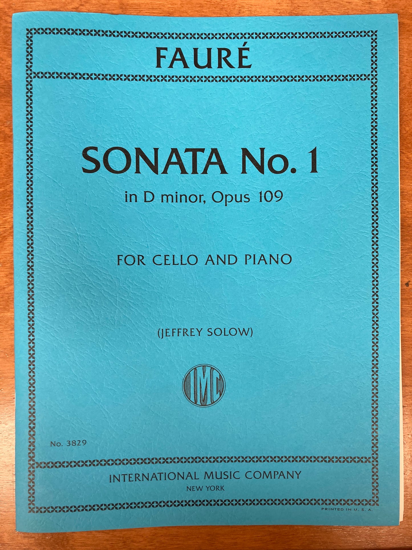 Faure (Solow): Sonata No.1 in D minor, opus 109 (cello and piano) IMC