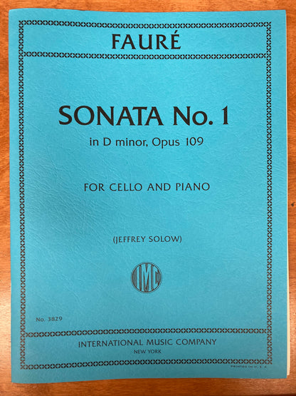 Faure (Solow): Sonata No.1 in D minor, opus 109 (cello and piano) IMC