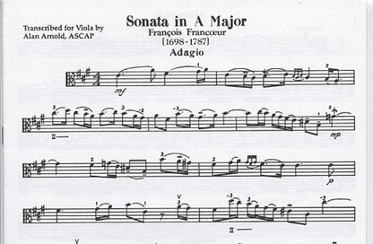 Francoeur (Arnold): Sonata in A Major (viola & piano)