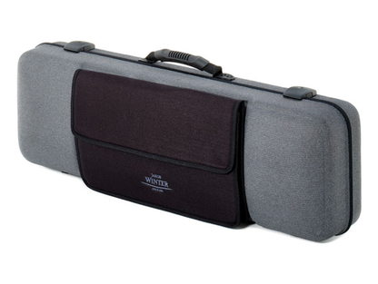 Jakob Winter Greenline grey oblong violin case, 4/4-3/4, w. detachable pocket, GERMANY