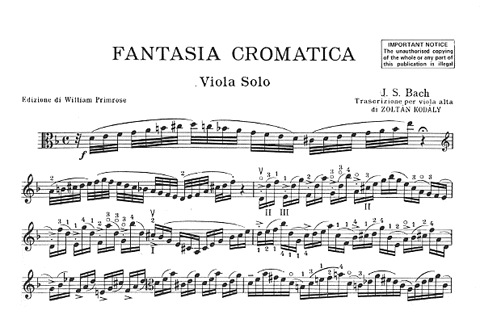 Bach, J.S. (Kodaly): Fantasia Cromatica (viola)