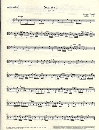 Vivaldi, A.: 9 Sonatas-Vienna Urtext (cello & piano)