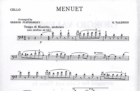Valensin, Giorgio (Piatigorsky): Menuet (Cello & Piano)