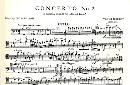 Herbert, Victor (Rose): Concerto #2 Op.30 (cello & piano)