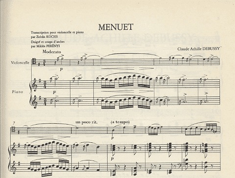 Debussy, Claude: Menuet (cello & piano)