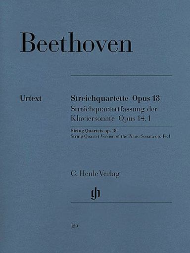 Beethoven (Herttrich): String Quartets Op.18, and String Quartet Version of Piano Sonata Op.14, No.1 - URTEXT (string quartet)