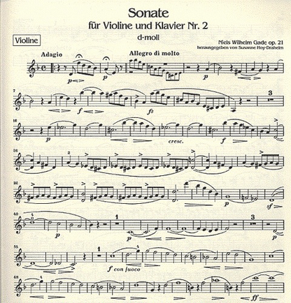 Gade, Niels Wilhelm: Sonate #2 in d minor Op.21 (violin & piano)