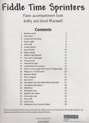 Blackwell, K.&D.: Fiddle Time Sprinters (piano accompaniment)