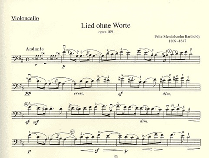 Mendelssohn, F.: Song Without Words (cello & piano)