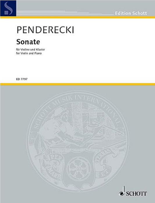 Penderecki, Krzysztof: Sonata (violin & piano)