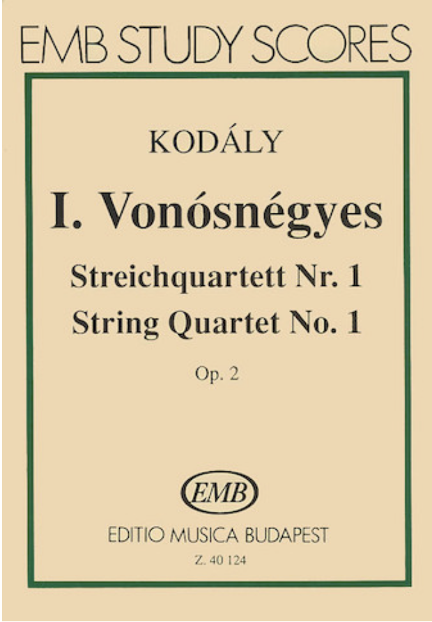 Kodaly, Zoltan: SCORE String Quartet Op.2No. 1 (Special Import)