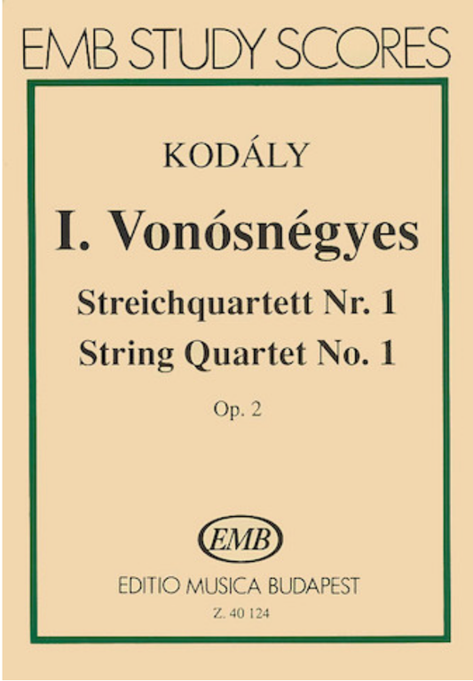 Kodaly, Zoltan: SCORE String Quartet Op.2No. 1 (Special Import)