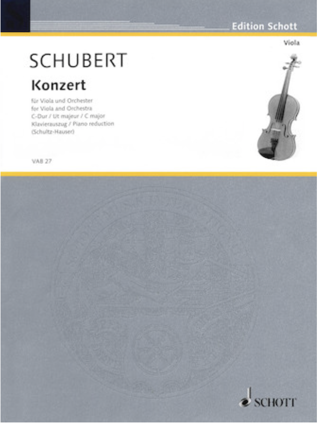 Schubert, J. (Schultz-Hauser): Concerto in C Major - ARRANGED (viola & piano) Schott