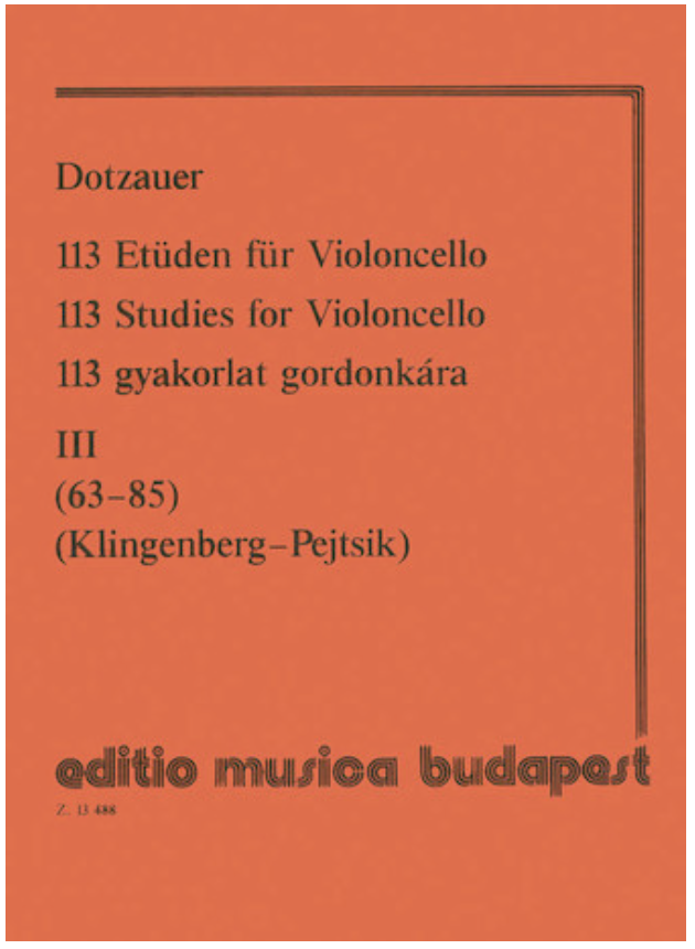 Dotzauer (Pejtsik): 113 Studies Vol.3, No. 63-85 (cello), Edito Musica Budapest