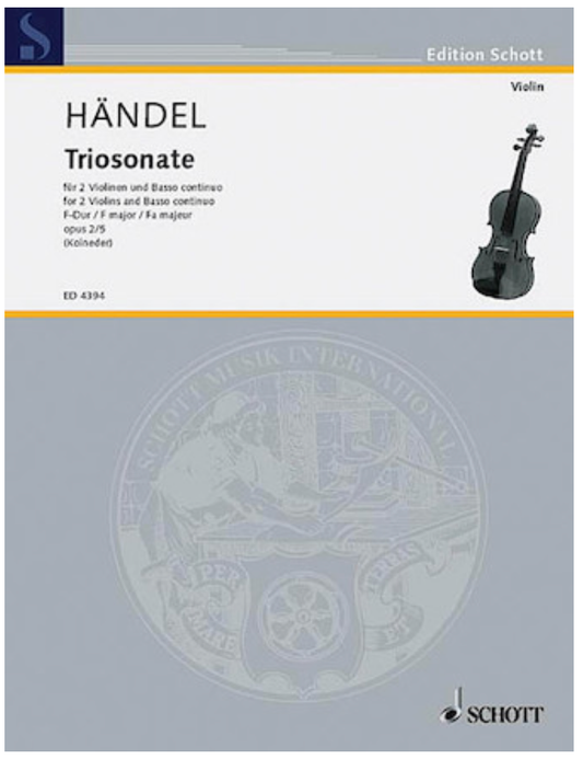 Handel: Trio Sonata Op. 2 No. 5 (2 violins, cello, piano)