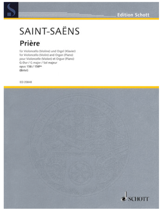 Saint-Saens, Camille: Priere Op.158 (Cello & Organ or Piano)