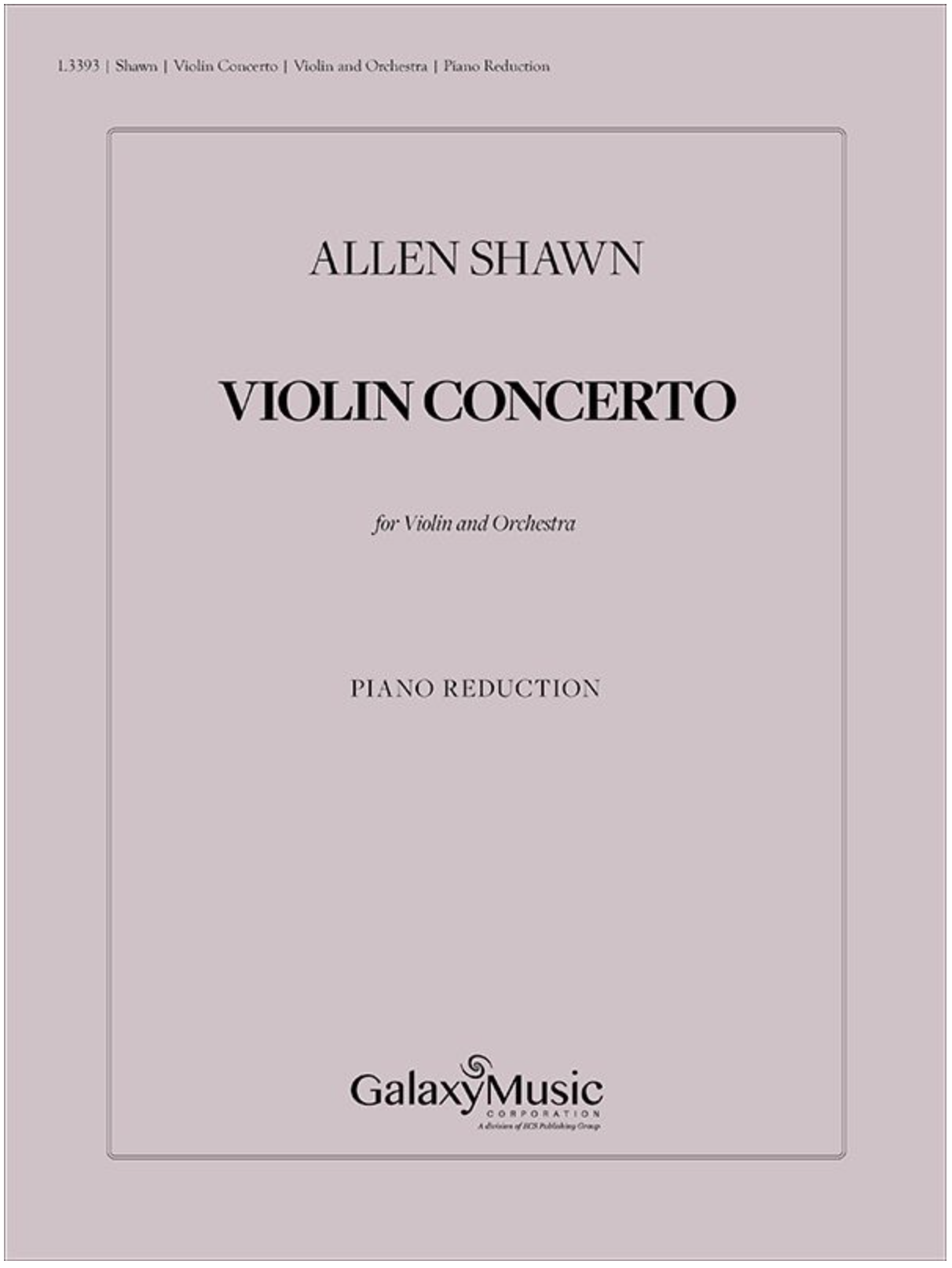 Shawn: Violin Concerto (violin and piano) Galaxy