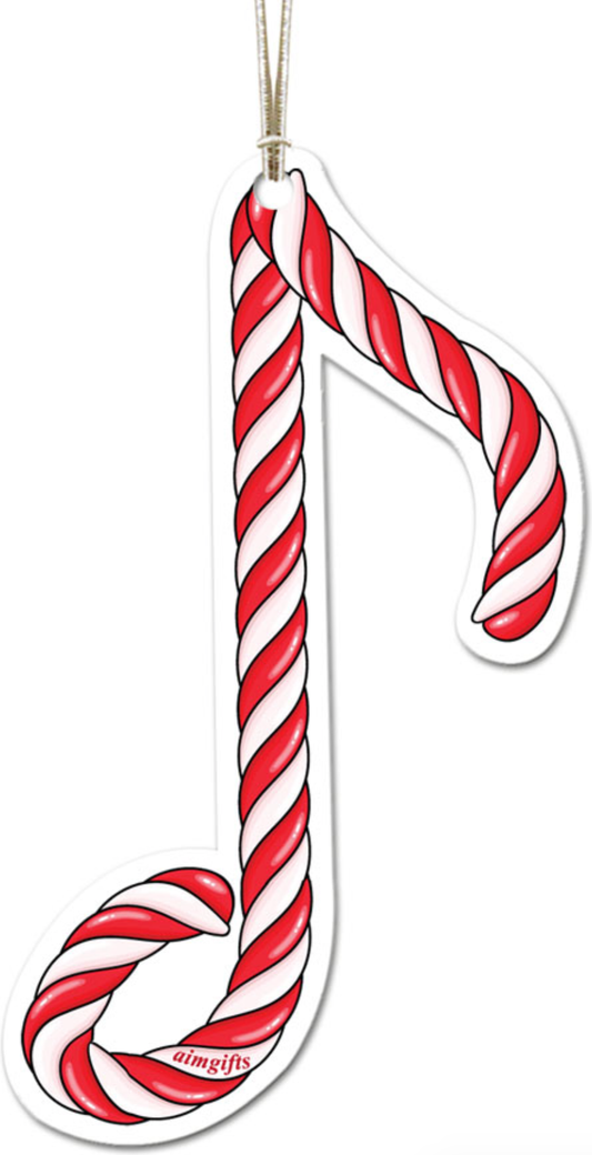 Ornament Candy Cane Eighth Note