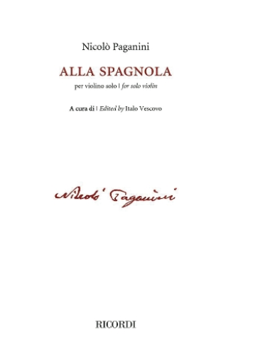 Paganini: Alla spagnola (violin) Ricordi